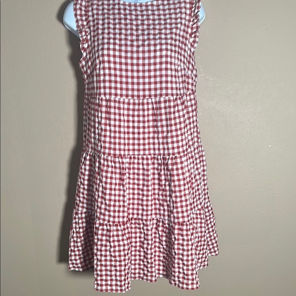 Red and White Tiered Flutter Sleeve Sundress - Picture 6 of 16